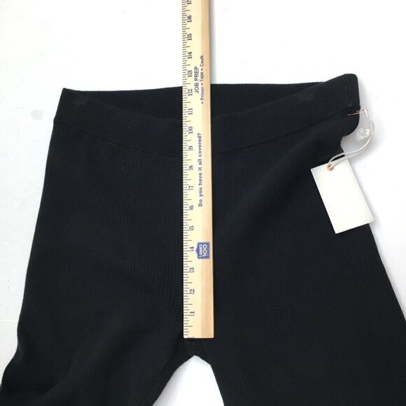 NEW Good American Women's Black Rib Knit Stretch Pants Baby Flare size 5/6 - Picture 6 of 13